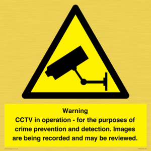 Warning CCTV in operation - for the purposes of crime prevention and detection. Images are being recorded and may be reviewed.